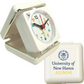Closable Folding Travel Alarm Clock with Snooze-WHITE